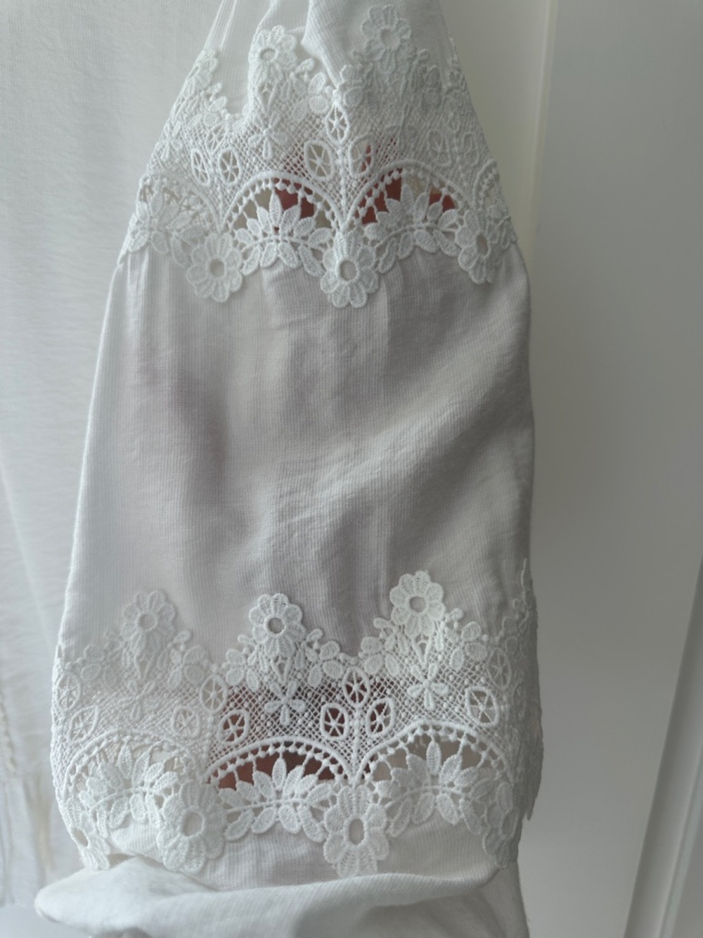 Rebecca Minkoff Ivory Lace-Trim Button Blouse - Picture 5 of 7